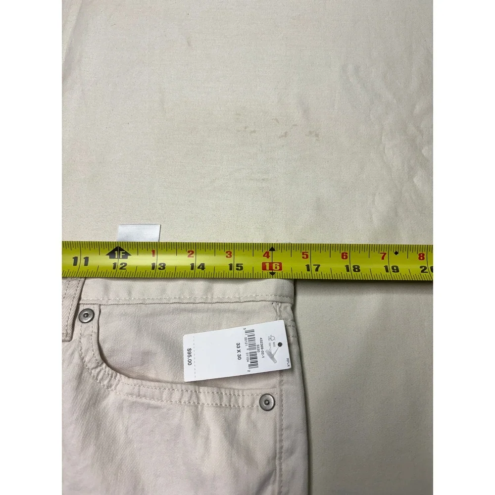 NWT Banana Republic Mens 33x30 Linen Blend Slim Fit 5-Pocket Pant Cream